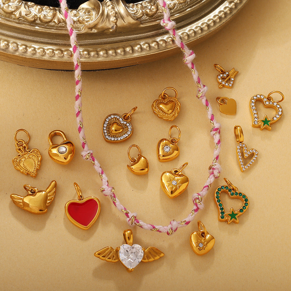 Wholesale Jewelry with Heart Design Stainless Steel,  Diy-Friendly Necklace and Bracelet for Girls and Boys