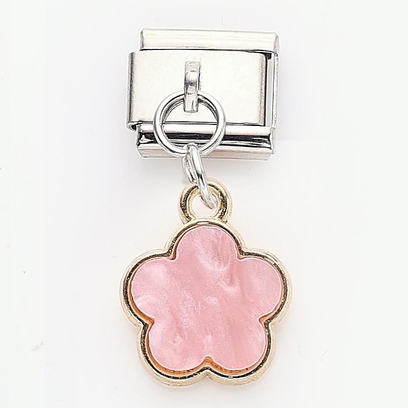 Wholesale 10pcs Italian Charm Bracelet 9mm DIY Splicing Malachite Heart Stainless Steel Composable Bracelet