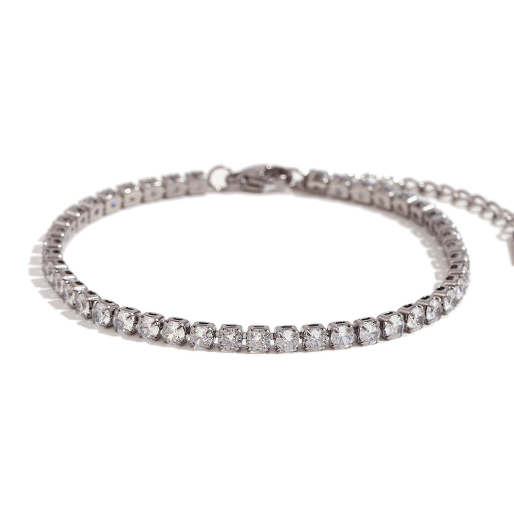 Wholesale Stainless Steel Bracelets 18K Gold Plated Bracelet Micro Inlaid Zircon Chain Bracelet ACC-BT-MengJ002