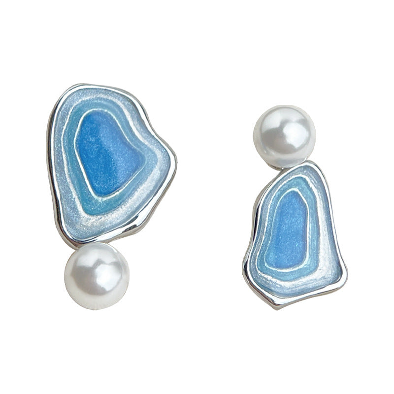 Wholesale Enamel Dropping Glaze Asymmetric Original Earrings