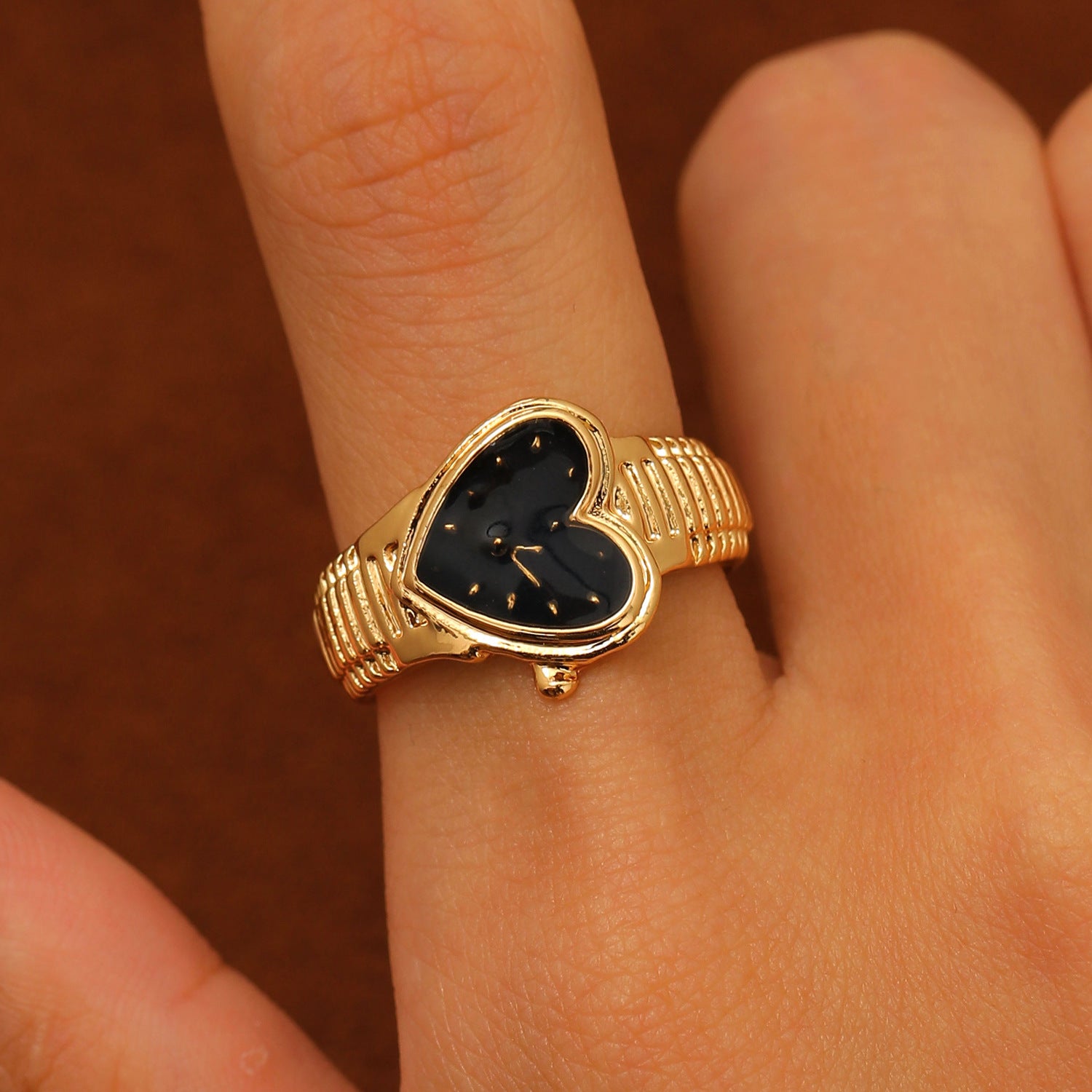 Wholesale love open Small Gold Watch Couple  Ring