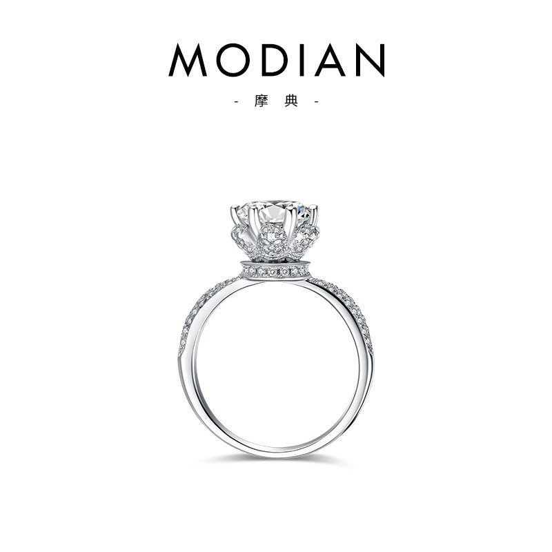 Wholesale full diamond s925 crown sterling silver ring