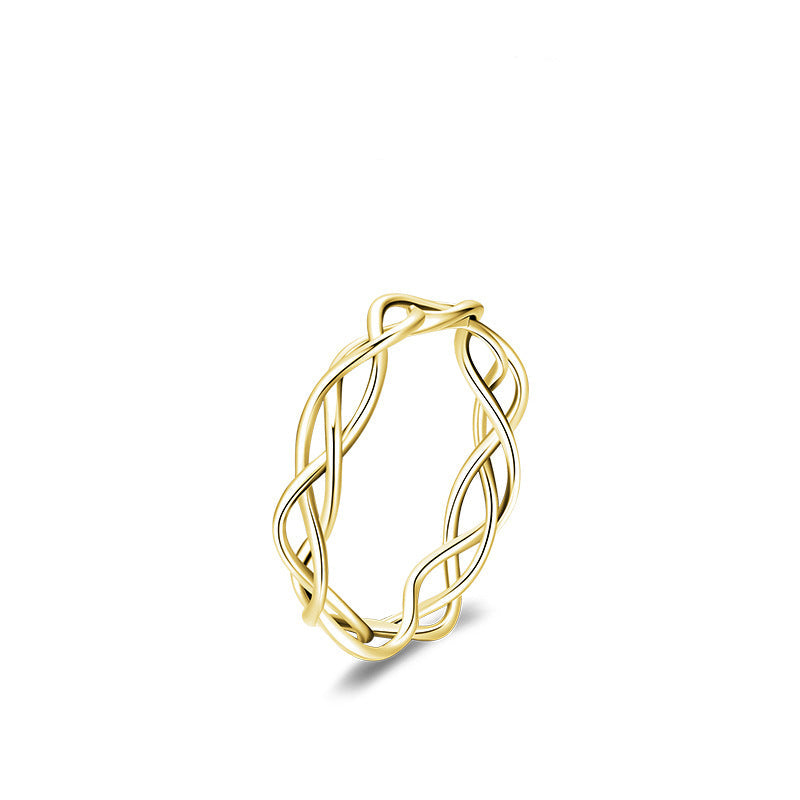 Wholesale s925 Sterling Silver Irregular Line Hollow Niche Design Ring