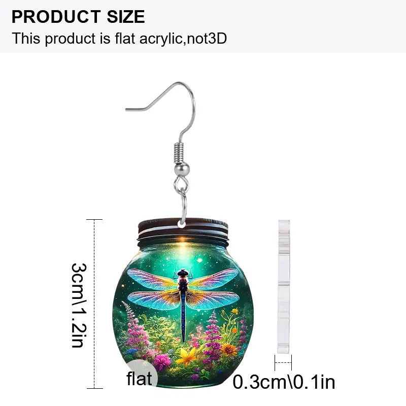 Wholesale Arrival Mysterious Dragonfly Honeypot Acrylic Earrings
