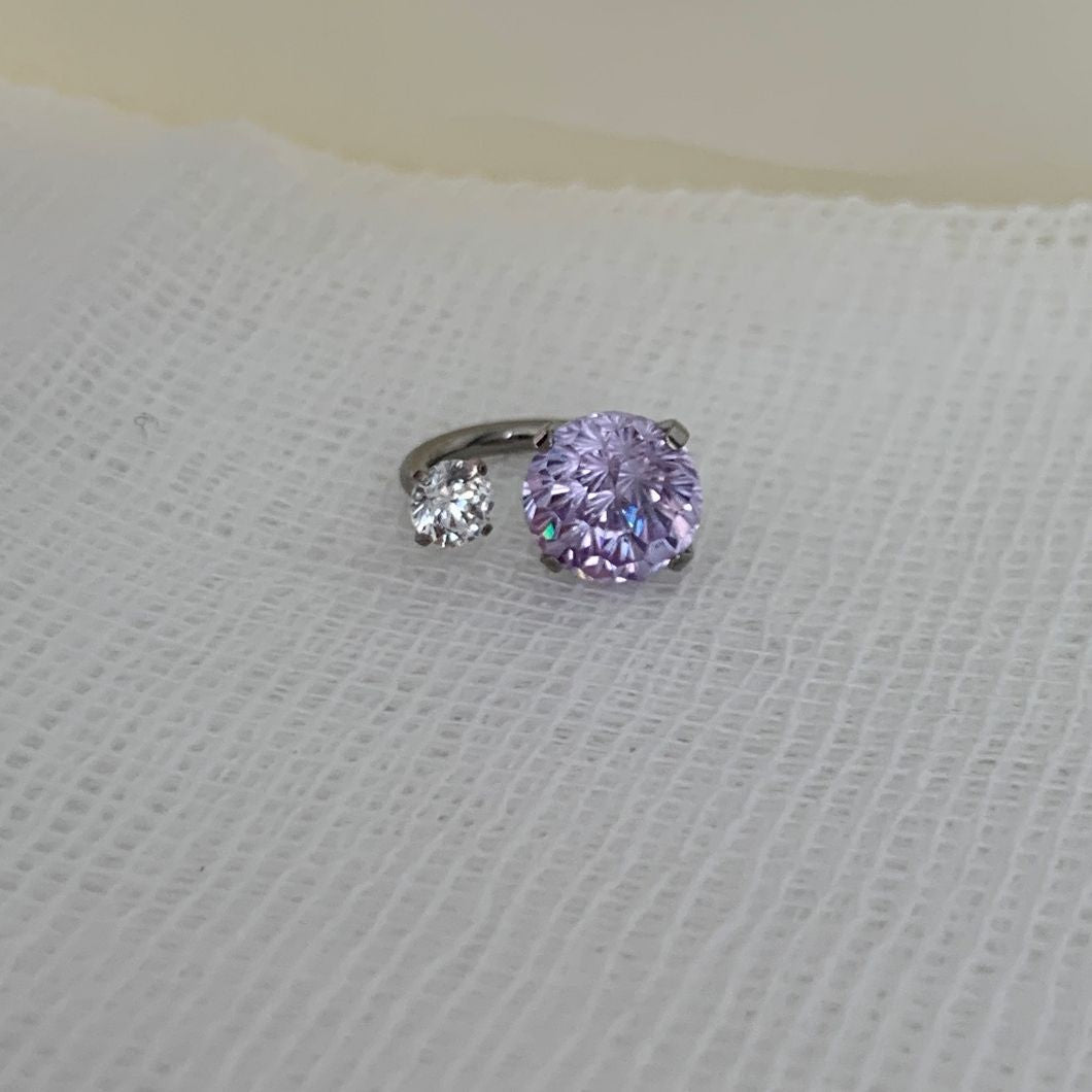 Wholesale Titanium Fireworks Zircon Horseshoe Ear Bone Earrings