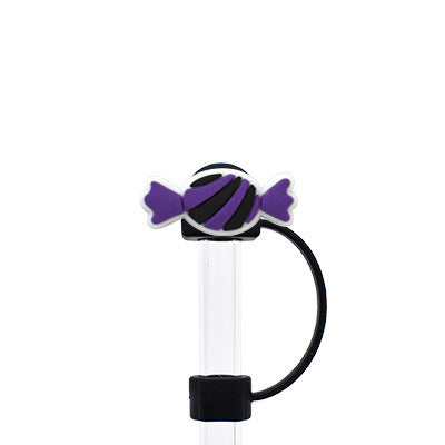 Wholesale Random 100pcs Halloween 10MM PVC Straw Tube Cap ACC-SCR-YiQu002