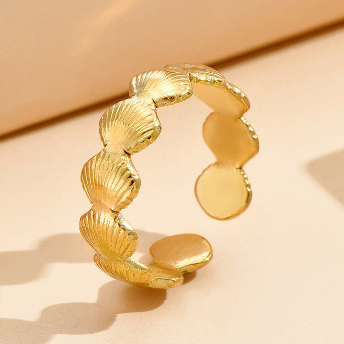 Wholesale Holiday Style Shell Starfish Open Adjustable Stainless Steel Ring ACC-RS-MiYi003