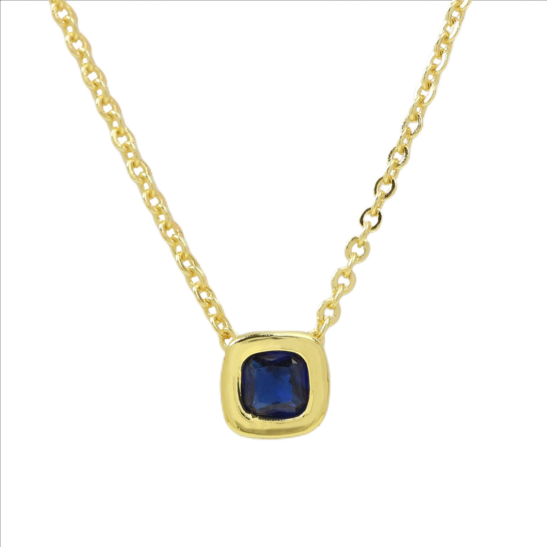 Wholesale Colorful geometric square zircon clavicle pendant necklace