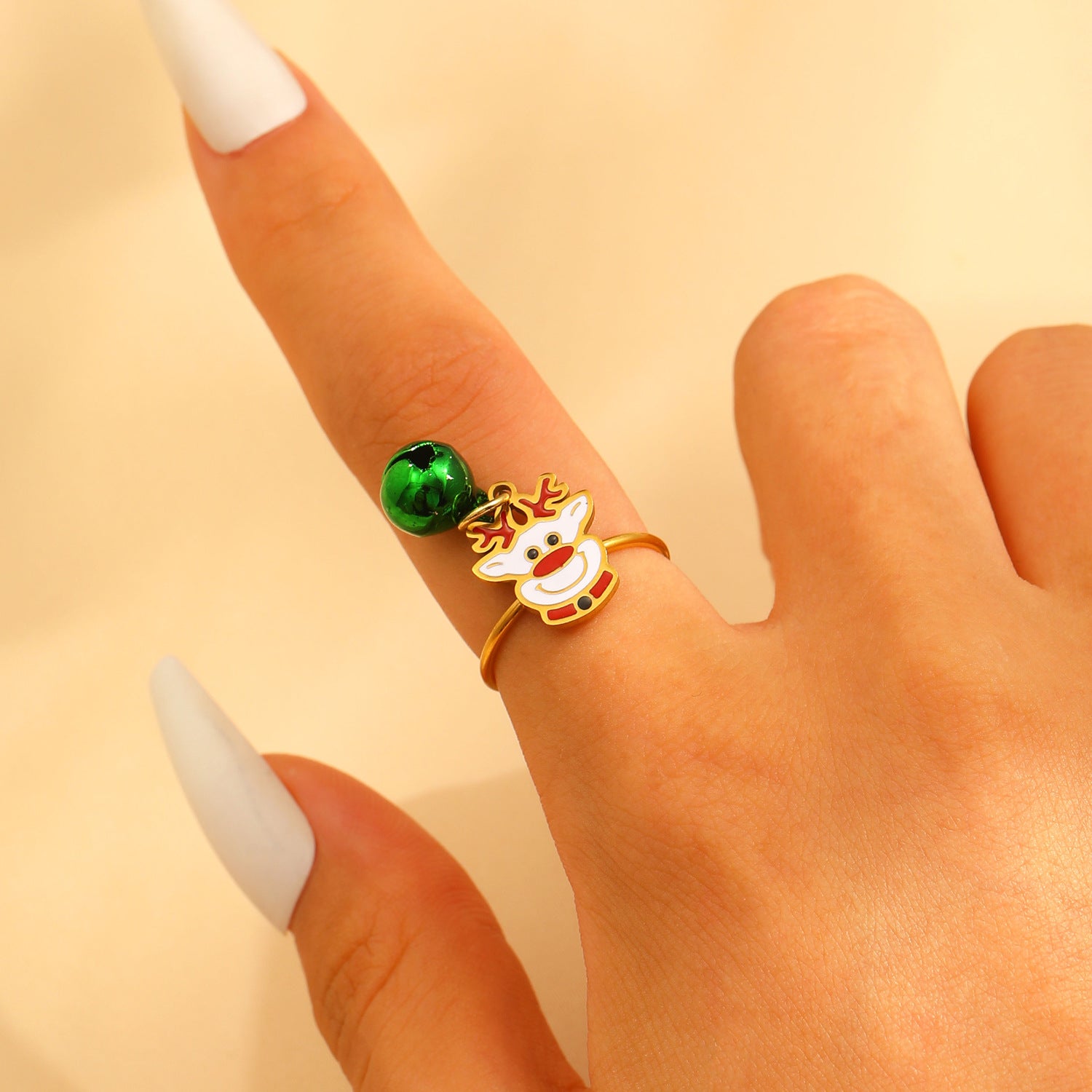 Wholesale Christmas series stainless steel open ring