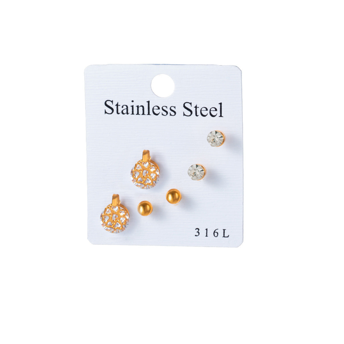 Wholesale Stylish Gold Stainless Steel Geometric Earrings for Women Vintage Fashion Accessory