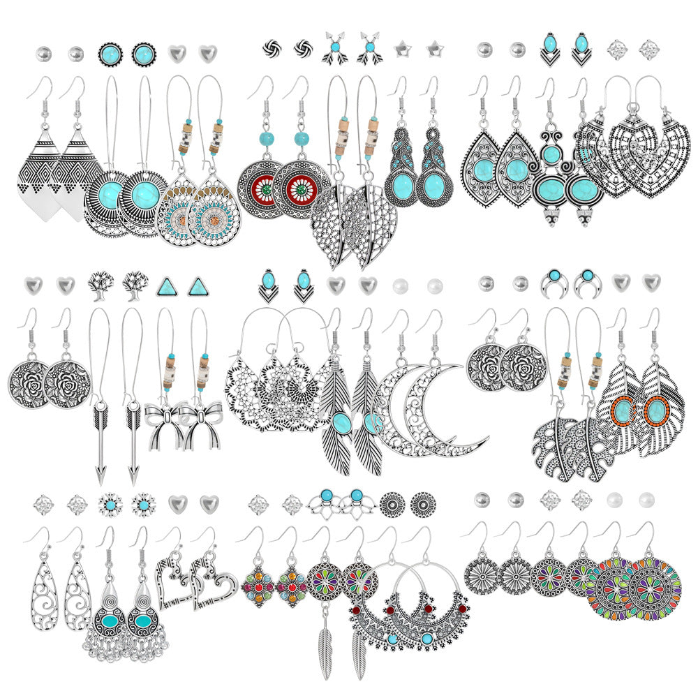 Wholesale Zinc Alloy Bohemian Ethnic Earring Set - Trendy Fashion Accessory
