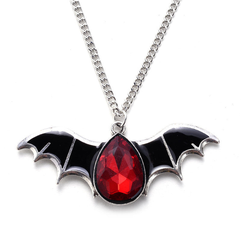 Wholesale Bat Pendant Dripping Oil Necklace Trendy Fashion Accessory For Couples
