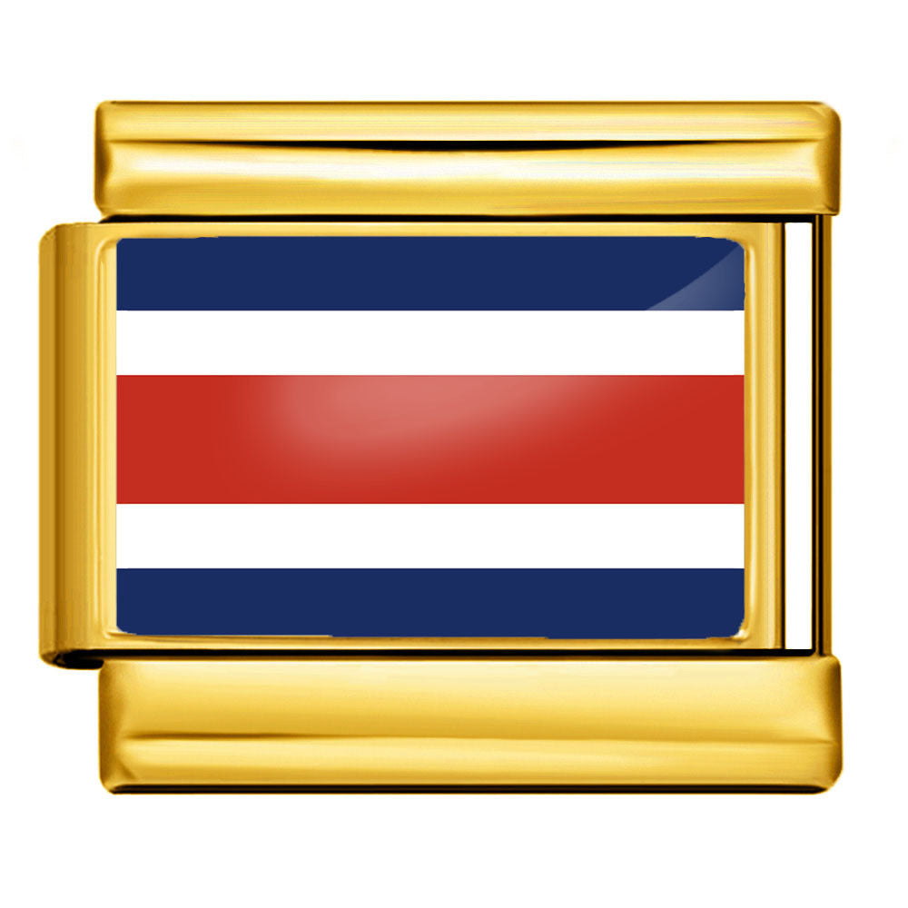 Wholesale Golden World Flag Photo Epoxy Italian Module Bracelet DIY Stainless Steel Elastic Strap Chain Bracelet