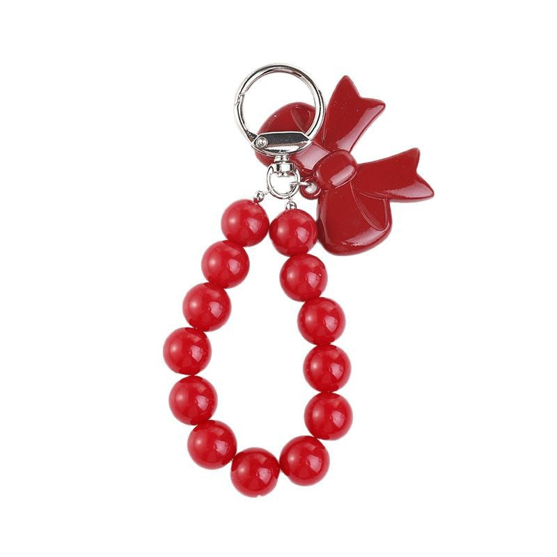 Wholesale Double-sided butterfly acrylic beaded keychain