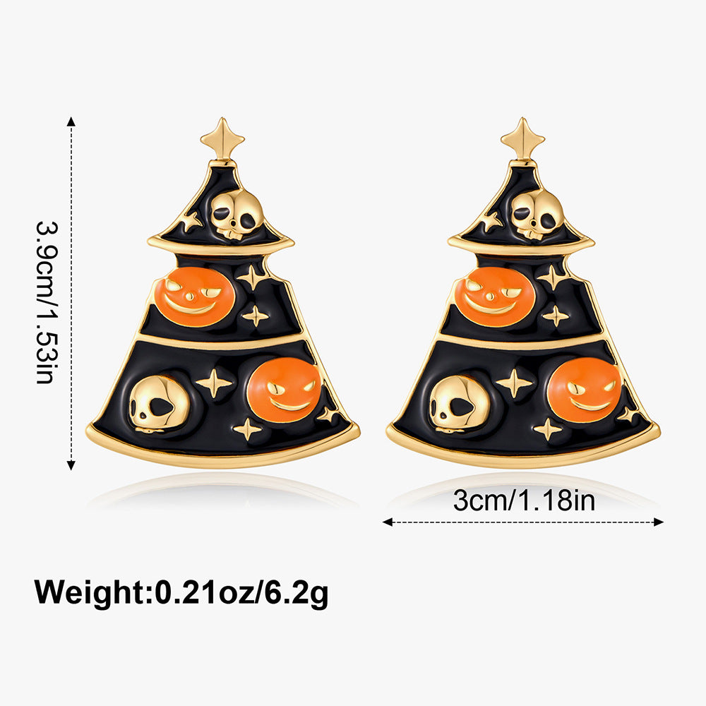 Wholesale Christmas alloy ghost pumpkin funny earrings