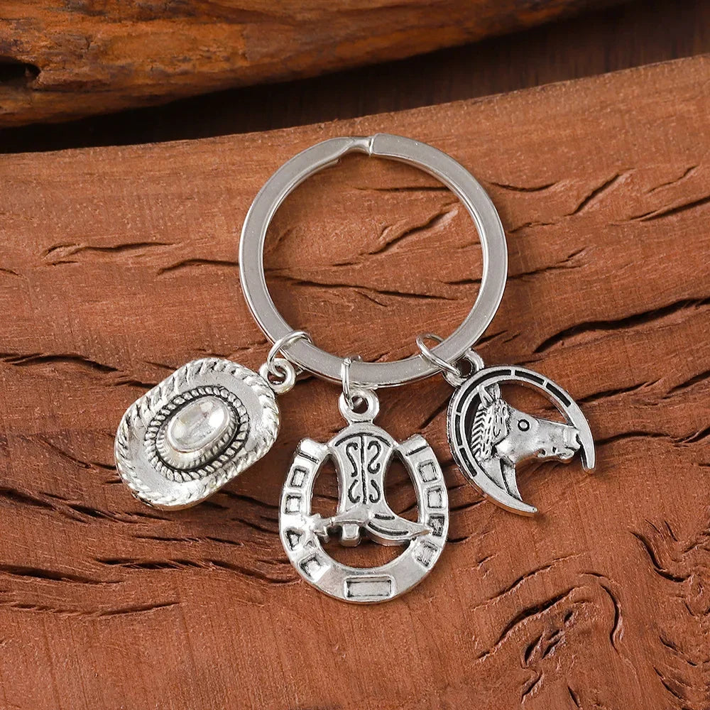 Wholesale Western Denim Theme Pendant Pendant Keychains