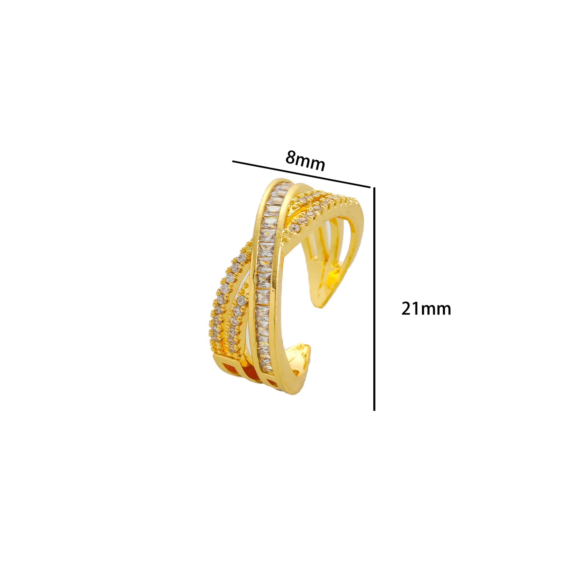 Wholesale double layer micro inlaid zircon open ring
