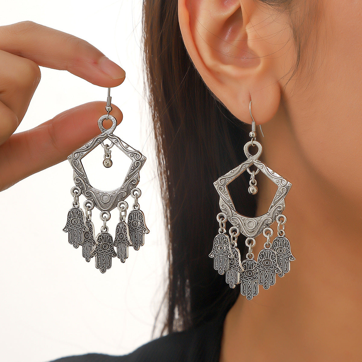 Wholesale  bohemian Retro ethnic style turquoise dangle earrings