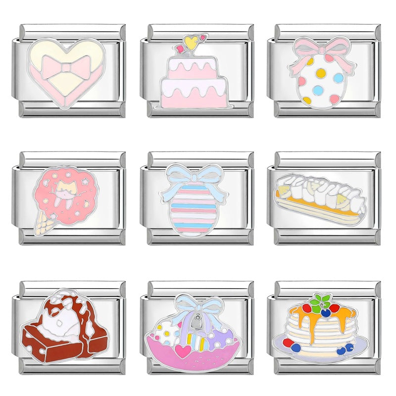 Wholesale Italian Charm Bracelet 9mm DIY Splicing Creative Pattern Titanium Steel Composable Bracelet