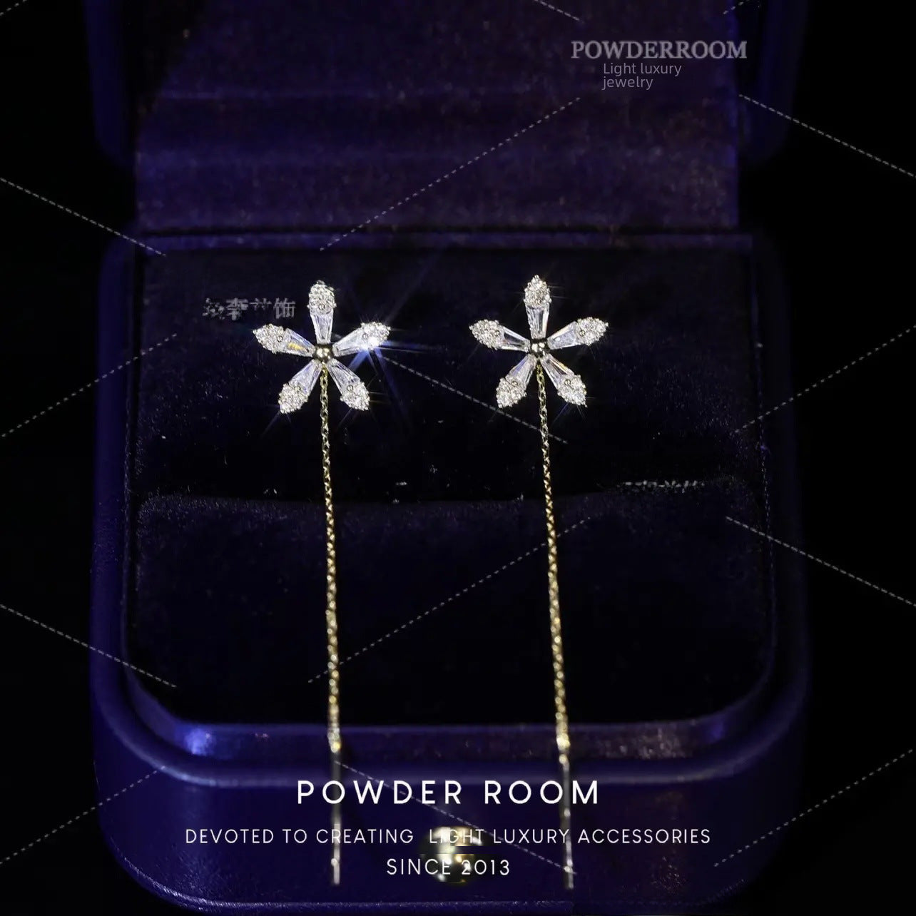 Wholesale Light luxury tassel flower earrings