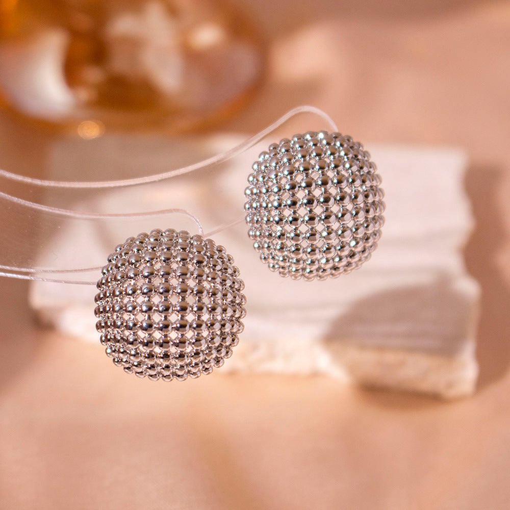 Wholesale Real Gold Electroplated Hollow Geometric Earrings