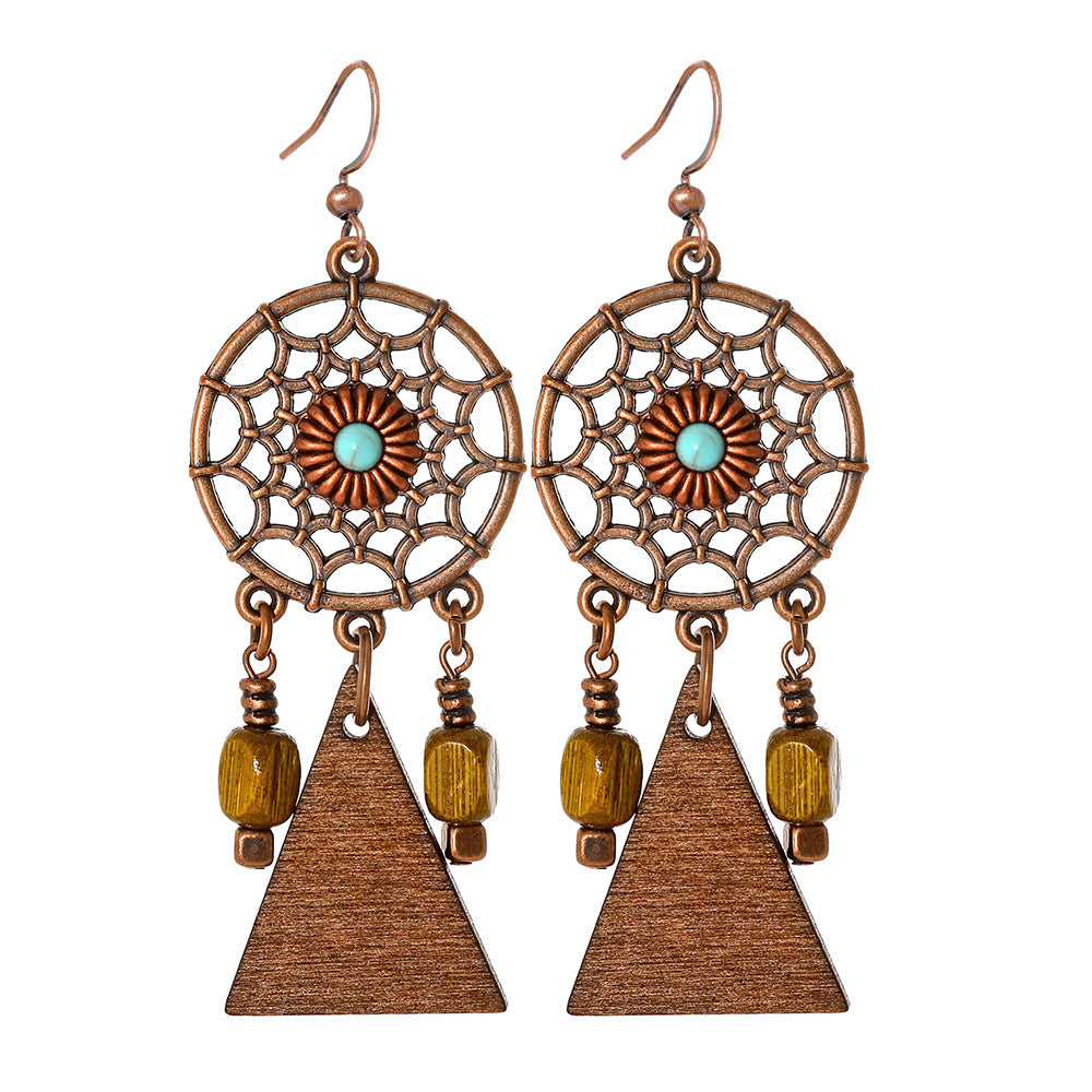 Wholesale Zinc Alloy Bohemian Earrings Maillard Color Holiday Style Retro Fashion Accessory