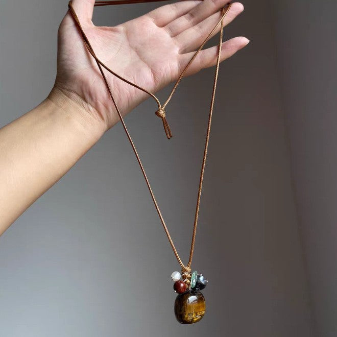 Collana di perline di occhio di tigre Maillard all'ingrosso