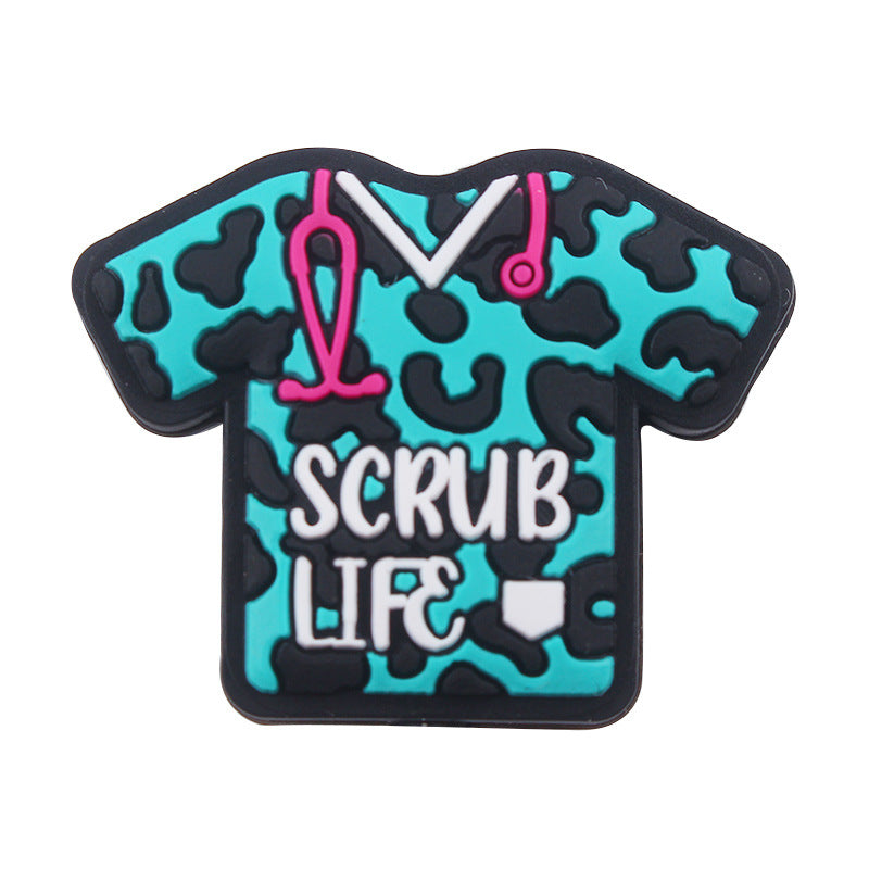 Wholesale 10pcs Cartoon Nurse Uniform Silicone Beads Focal Beads DIY Beadable Pen Accessories ACC-BDS-GuangTian026