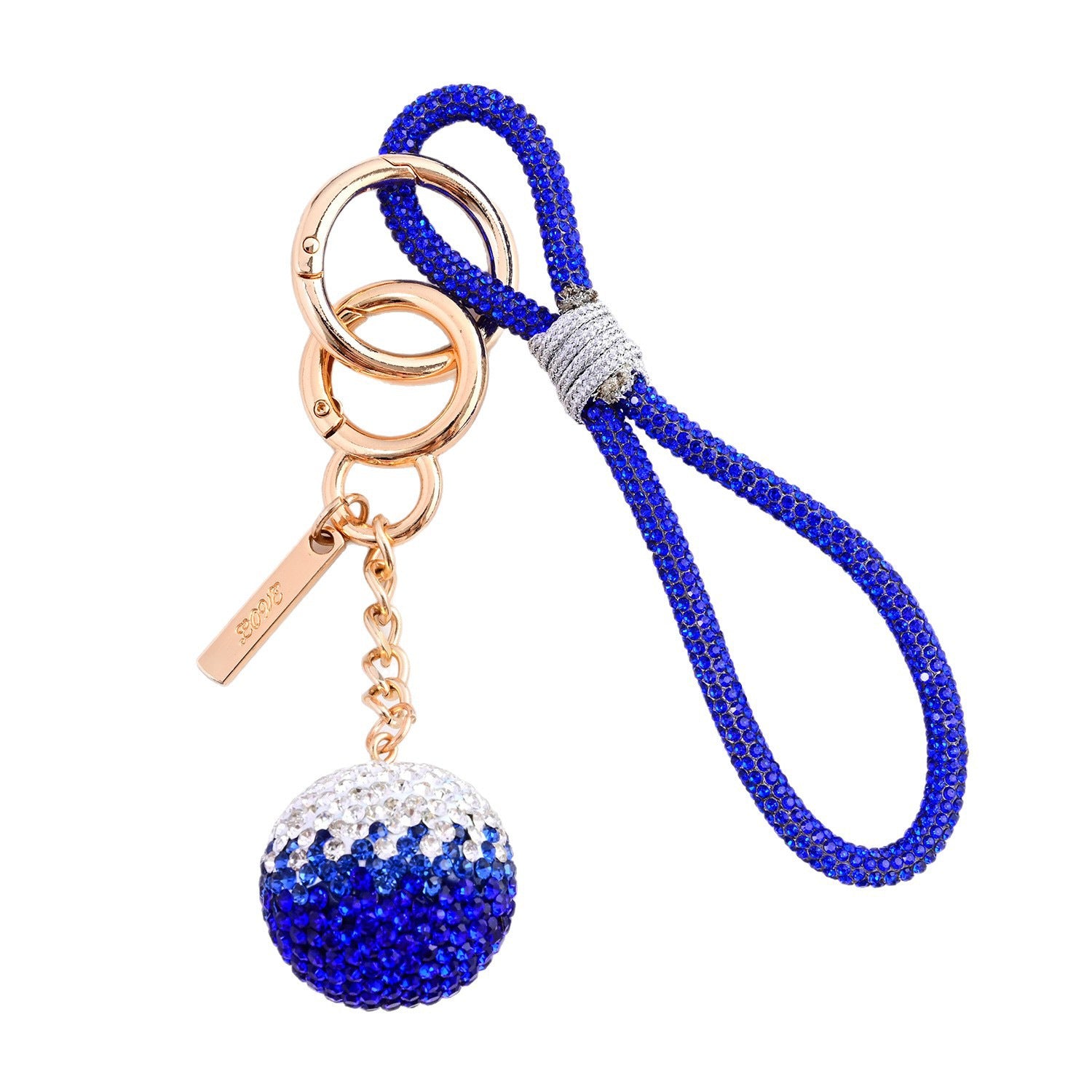 Wholesale Diamond-Encrusted Ball Keychain  Rhinestone Backpack Pendant