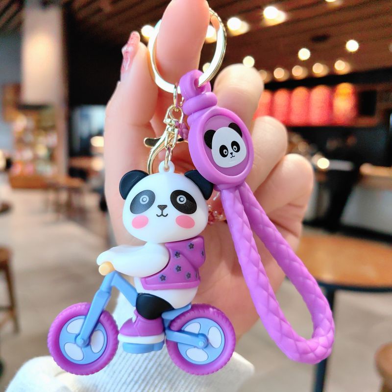 Wholesale Cartoon Cycling Panda PVC Keychain Cute Keychain ACC-KC-ShuoT013