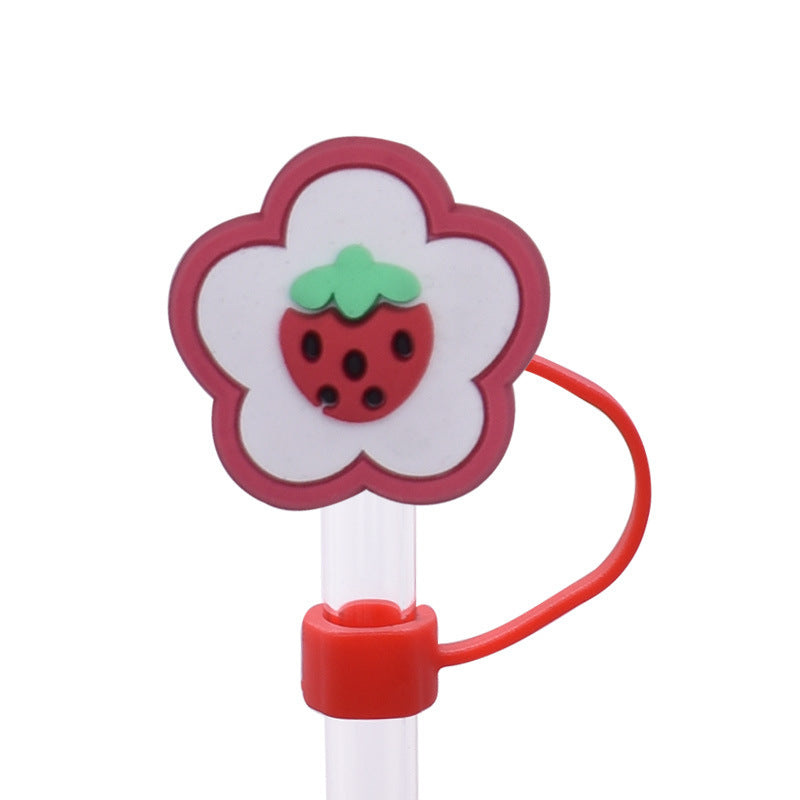 Wholesale Random 100pcs Cute food straw cover Straw Tube Cap