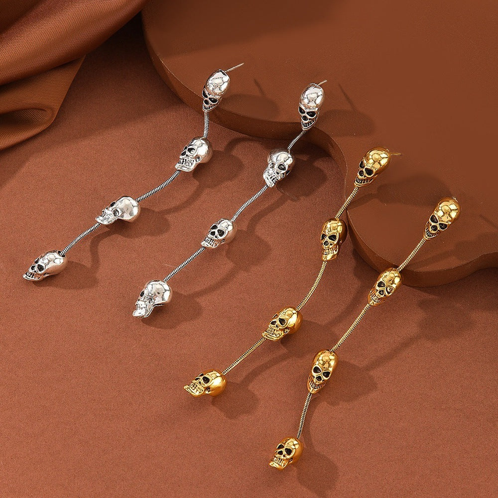 Wholesale Skull Tassel Drop Earrings  Trendy Fashion Accessory for Women