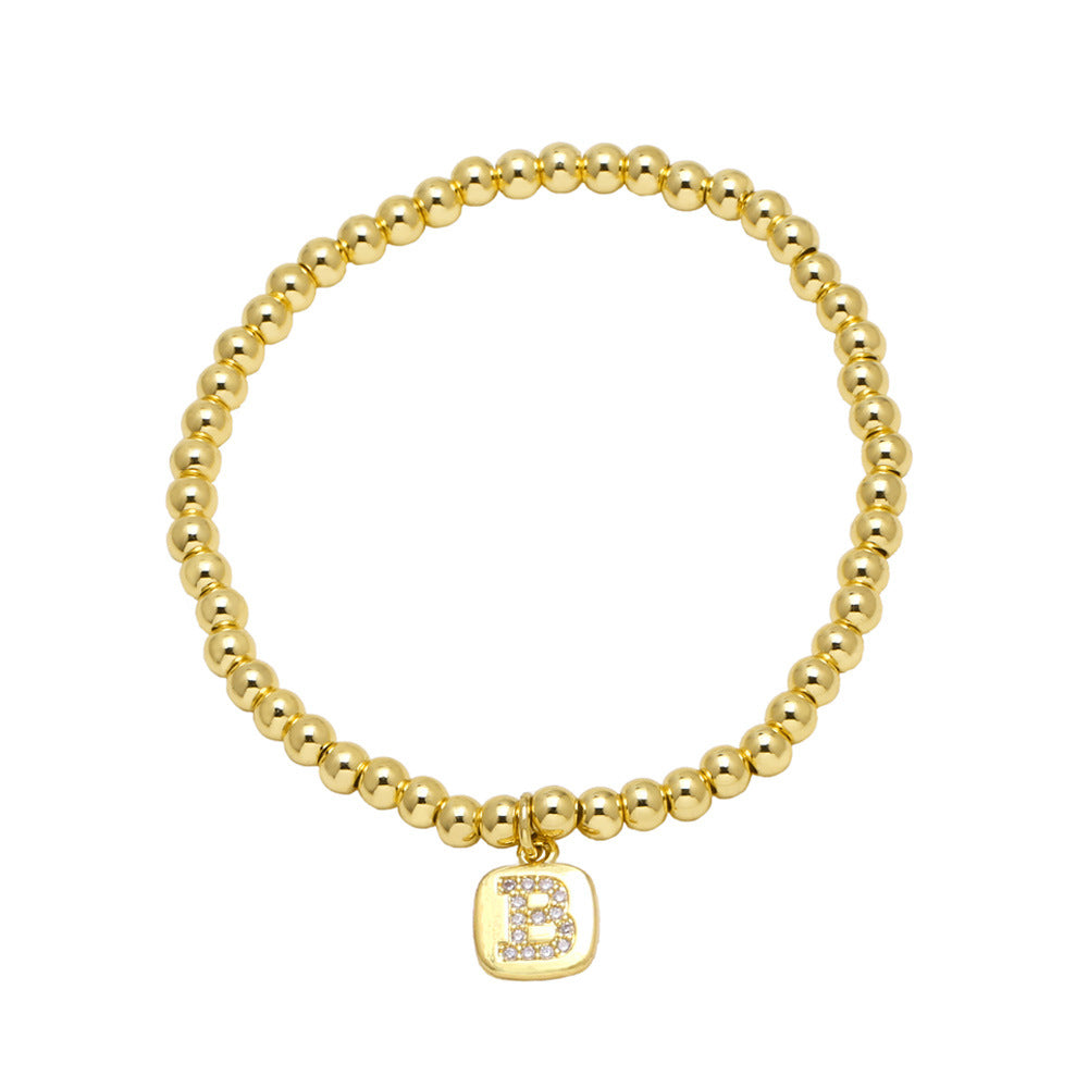 Wholesale Copper letter tag bracelet