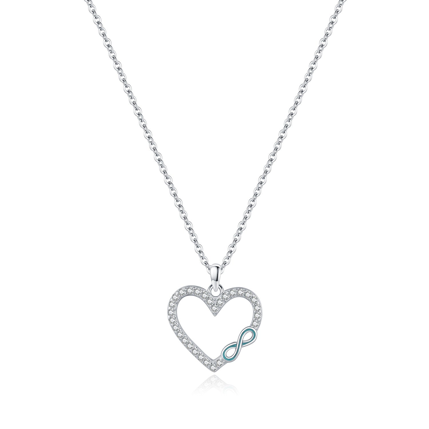 Wholesale S925 silver full diamond heart necklace