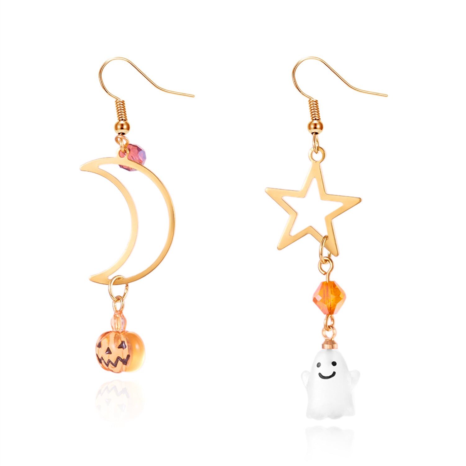 Wholesale  resin earrings star moon ghost pumpkin skull cute earrings