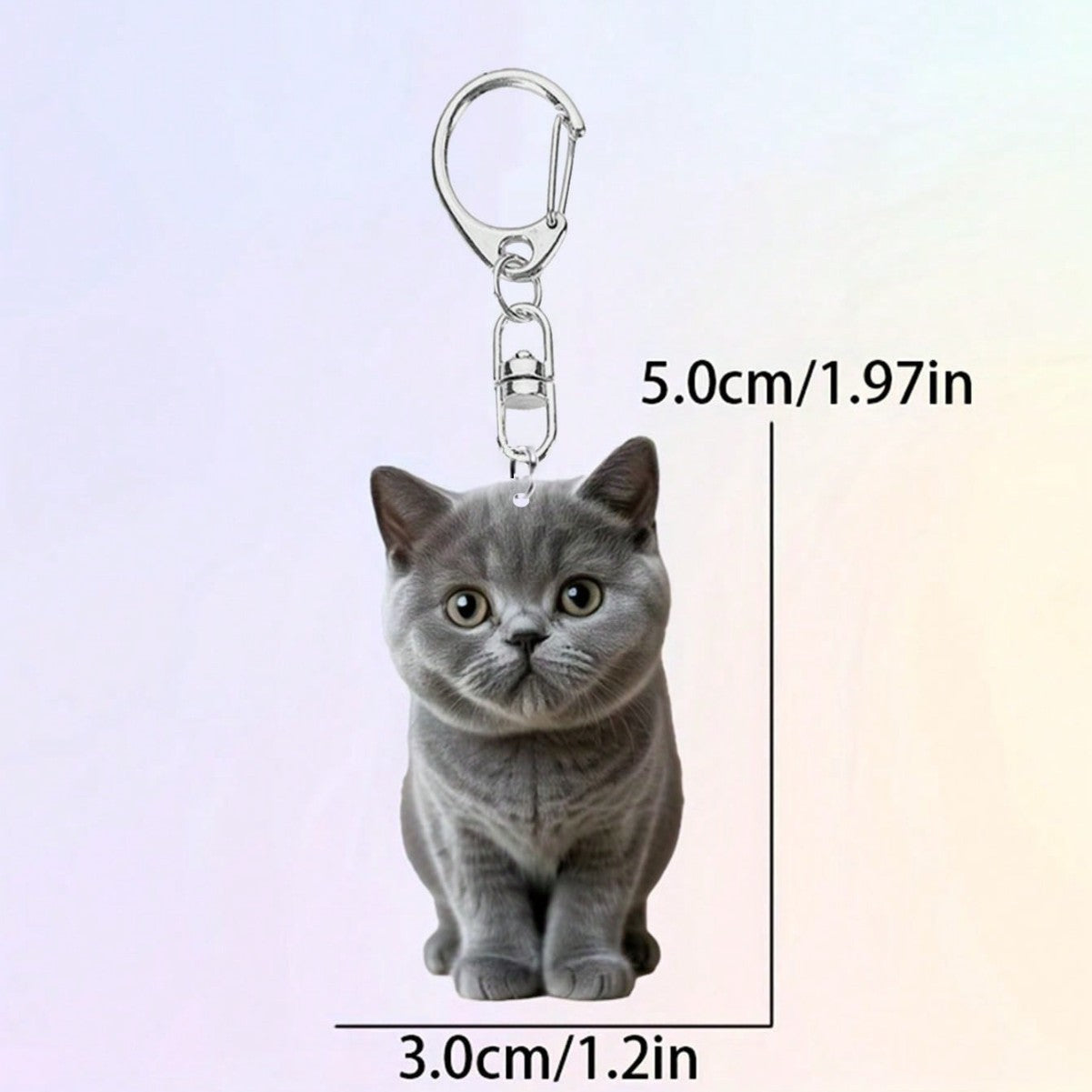Wholesale Acrylic black and white tuxedo cat key chain double-sided design pet key ring ornament