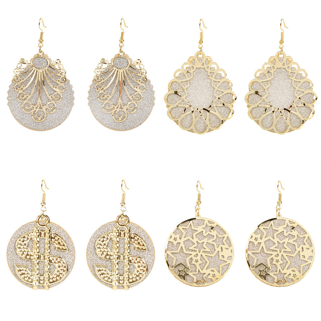 Wholesale retro alloy leaf frosted earring