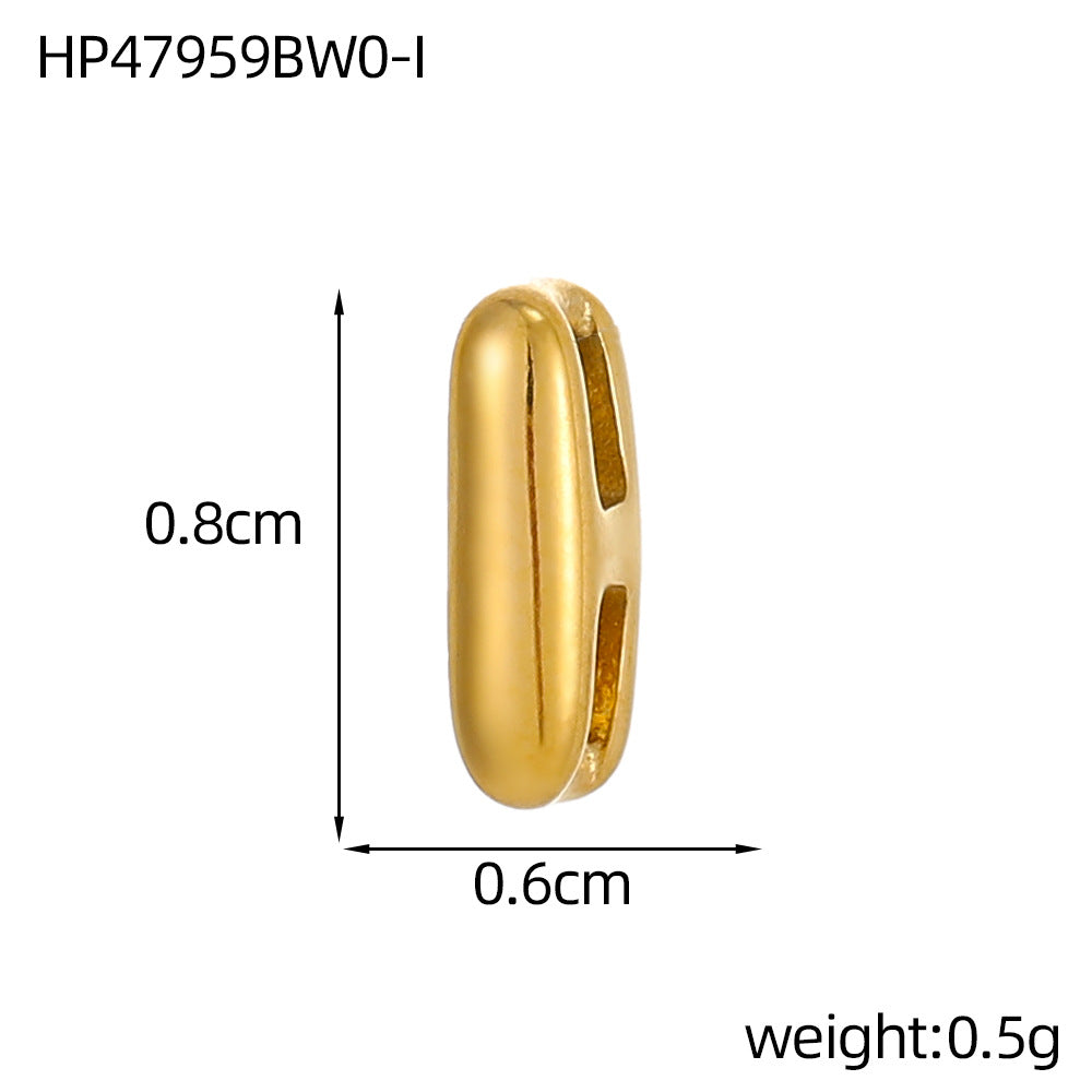 Wholesale Hollow small letters stainless steel plated 18K gold mini pendant