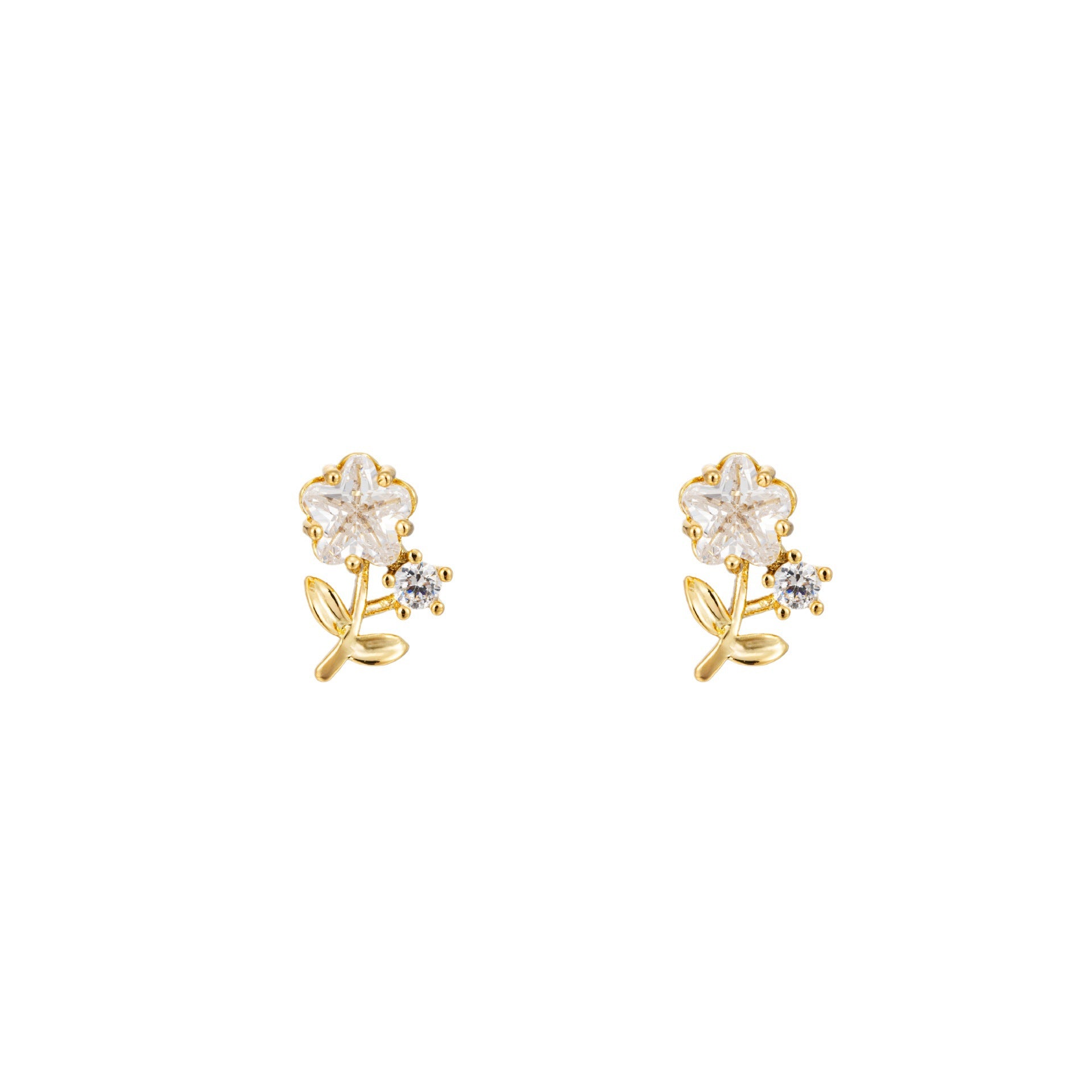 Wholesale  s925 silver needle flower earrings