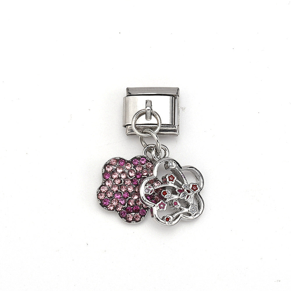 Wholesale 5pcs Italian Charm Bracelet 9mm DIY Splicing Colorful Pendant Stainless Steel Composable Bracelet