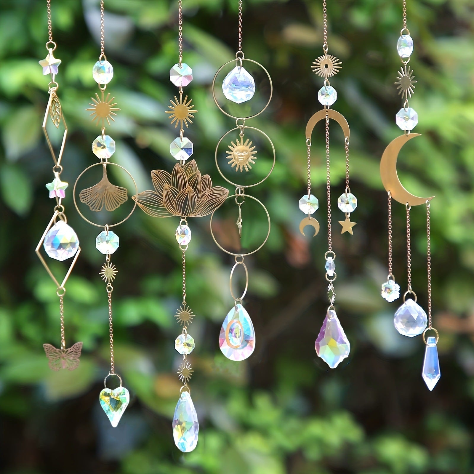 Wholesale Silver Petal Colorful Crystal Day Catcher Decoration