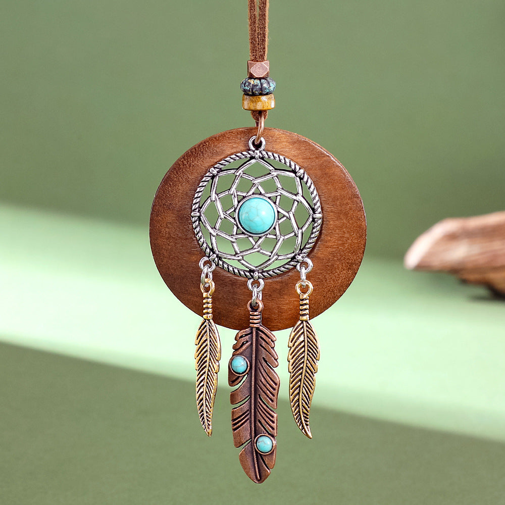 Wholesale Bohemian Dreamcatcher Tassel Necklace Pendant Vintage Style Fashion Accessory for Resale