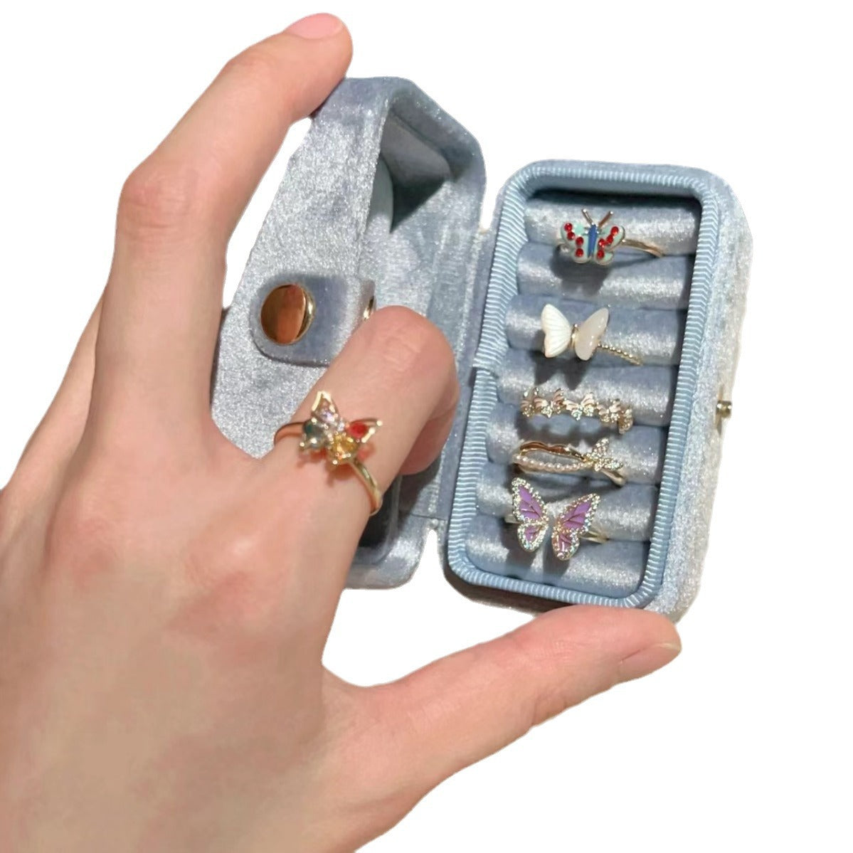 Wholesale Oil Drop Zircon Butterfly Pearl Ring ACC-RS-Huiih002