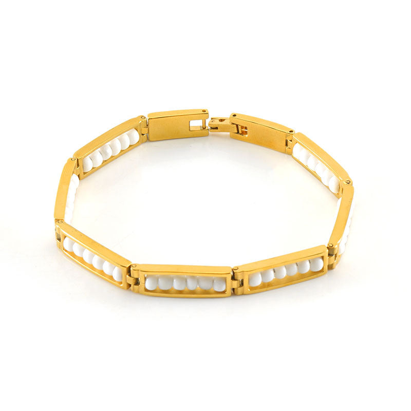 Wholesale Steel and titanium bead bracelet