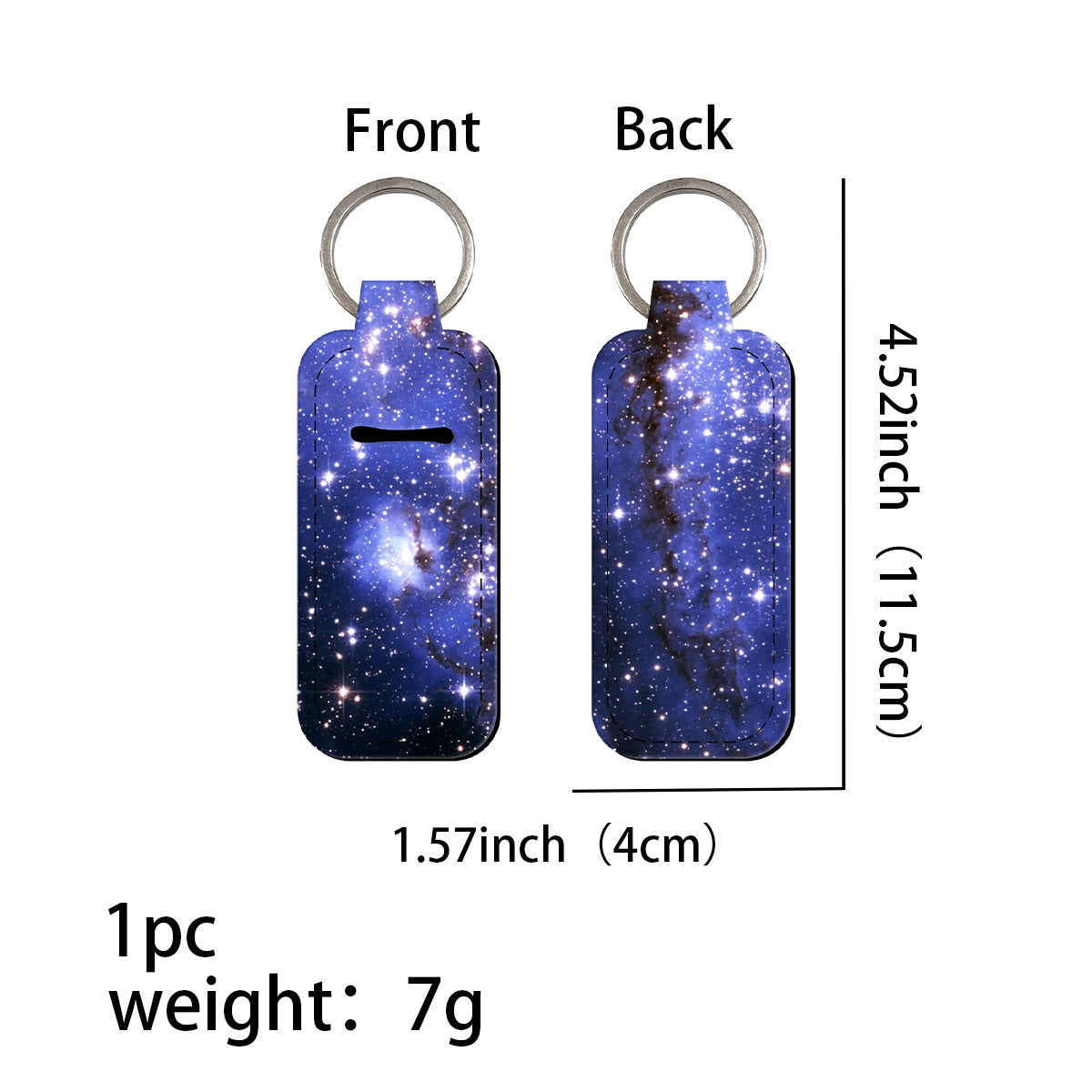 Wholesale 6pcs Creative pattern starry sky lipstick set keychain