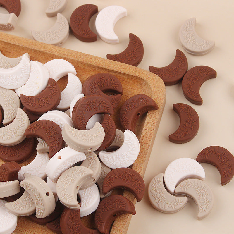 Wholesale Cartoon Printed Moon Focal Beads DIY Bead Accessories