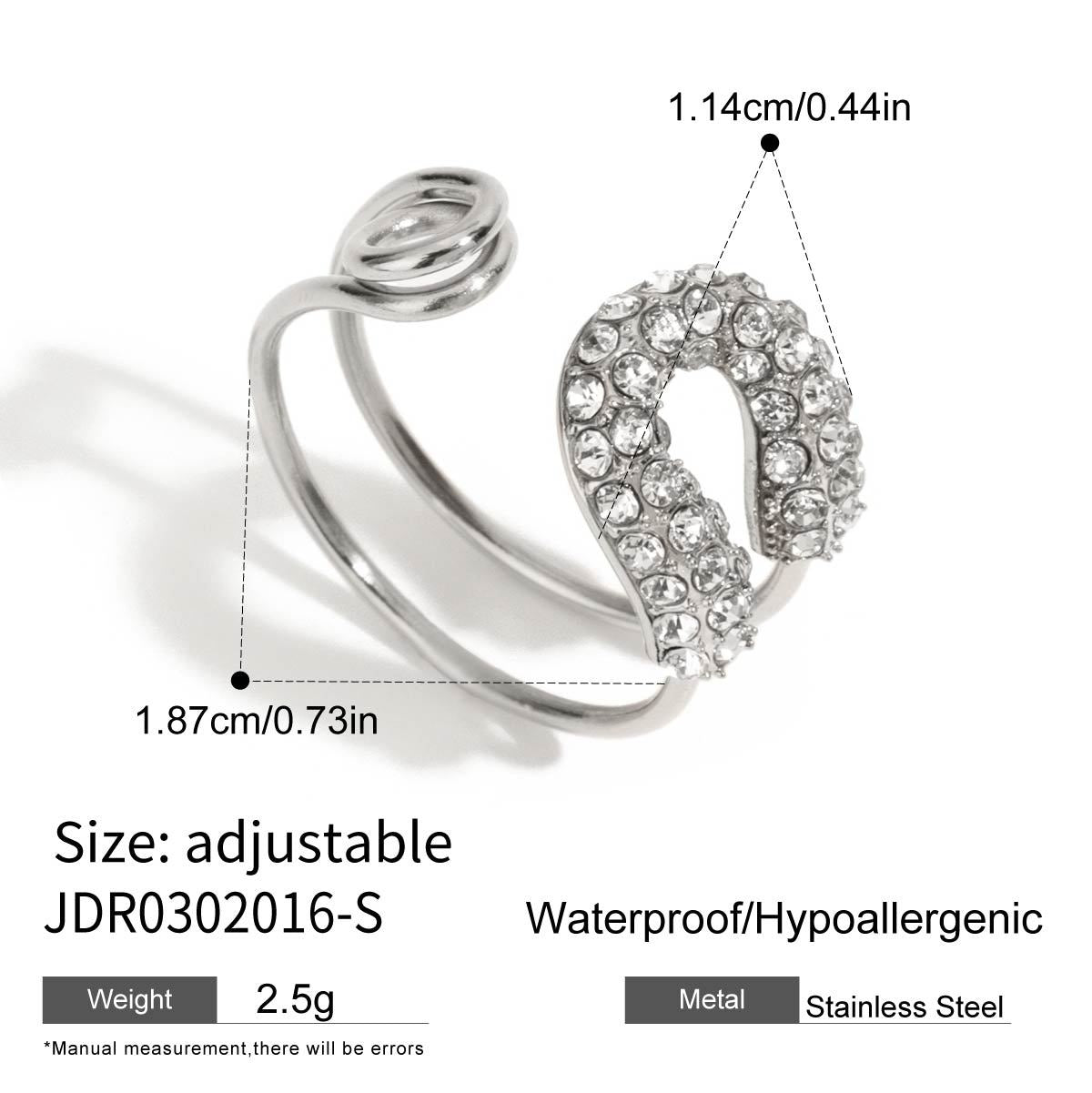 Wholesale 18K Gold Stainless Steel Zircon Ring