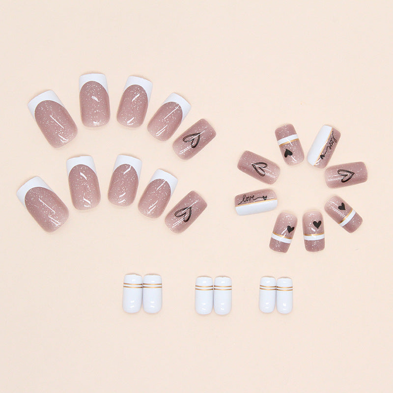 Wholesale 24 Pieces/box Valentine's Day Nails Kits Nail Stickers ACC-NS-QiHeng019