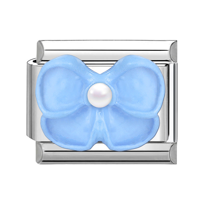 Wholesale Italian Charm Bracelet 9mm DIY Splicing Bow Patch Stainless Steel Composable Bracelet