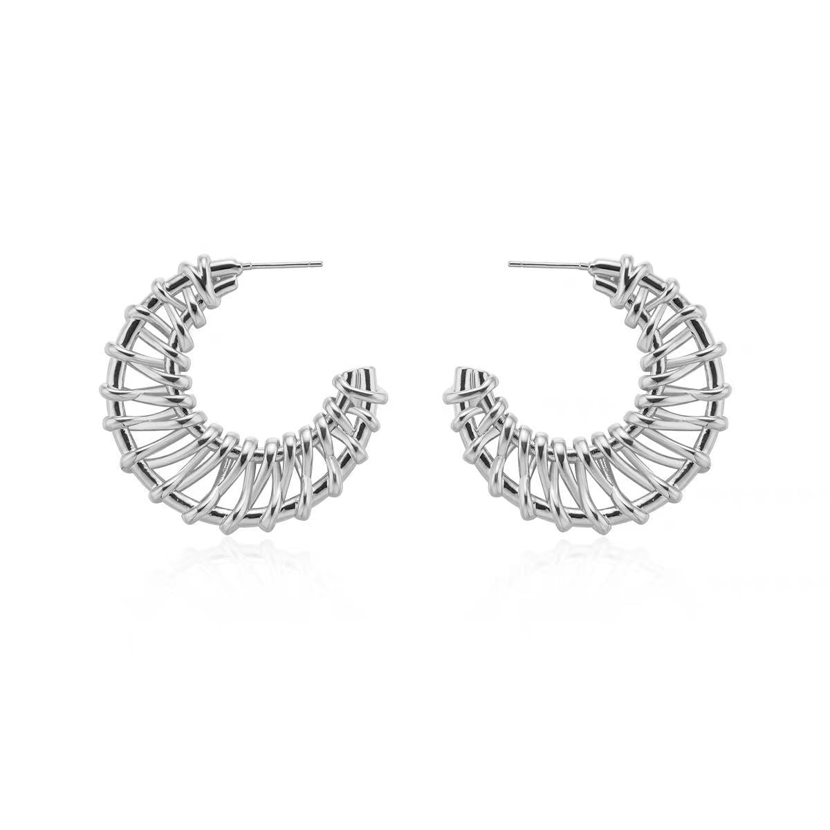 Wholesale Copper Gold Plated Earrings Metal Geometric C Shape Earrings ACC-ES-MiYe003